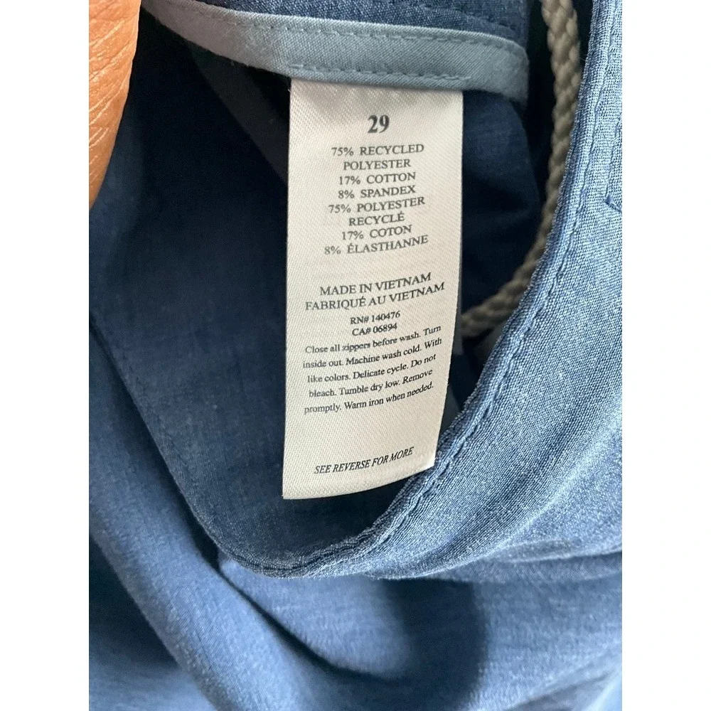 Faherty All Day Shorts Mens Blue Heathered Hybrid Board Shorts Size 31‎